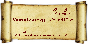 Veszelovszky Lóránt névjegykártya